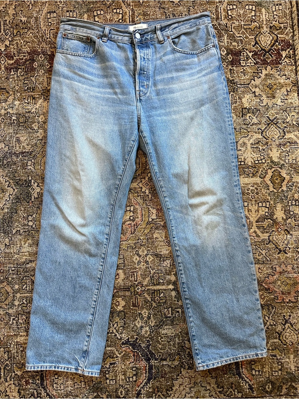 Madewell Women’s Straight Jeans Light Wash Blue Denim 5-Pocket Button Fly